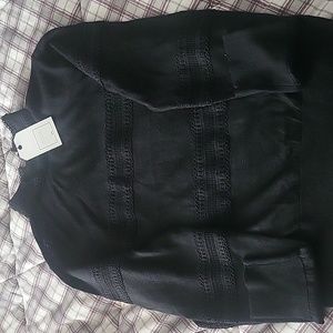 Cistar black detailed turtleneck top